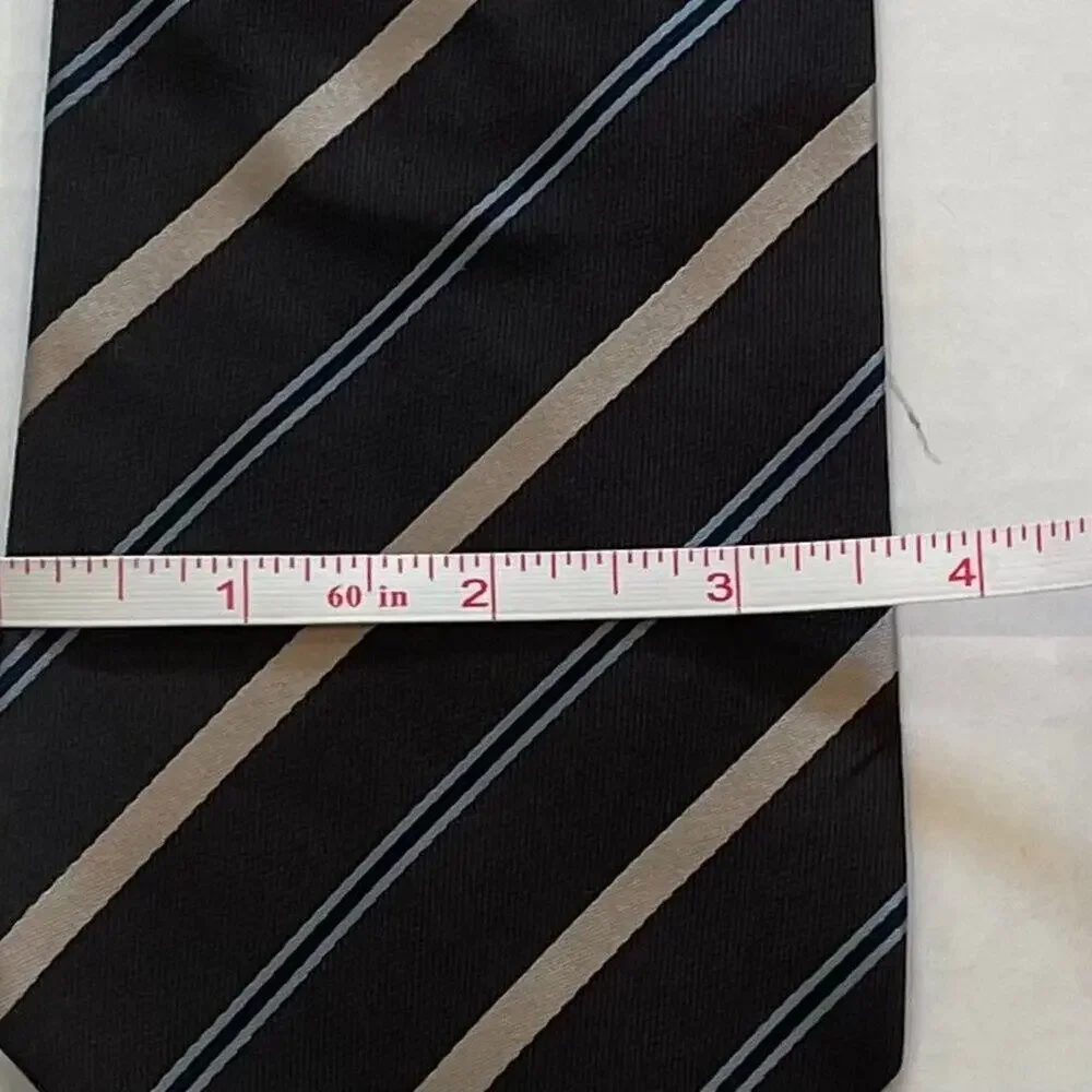 Banana Republic Brown Striped Silk Tie, Classic, Preppy, 57.5